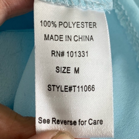 New Long Sleeve Metal accents Tie Front BLOUSE TOP - Picture 7 of 8